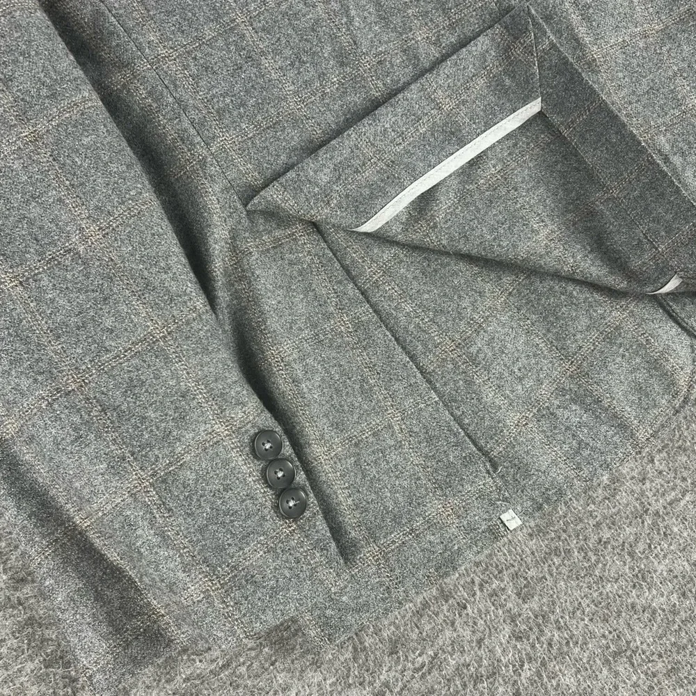 Lanificio di Pray 1901 Wool Sport Coat 44R Gray Check Unstructured Blazer